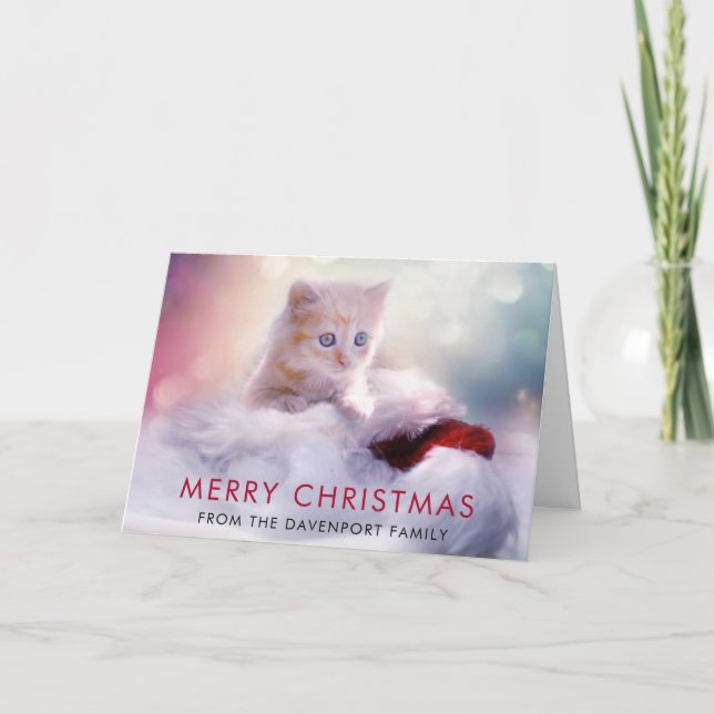 Tarjeta Gato bonito de Navidad (Anverso)
