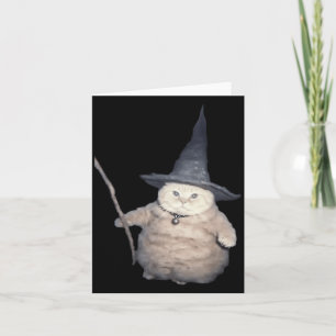 Tarjeta Gato brujo divertido lindo gatito extraño meme gat
