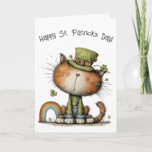 Tarjeta Gato caprichoso de San Patricio