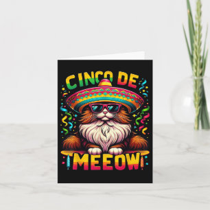 Tarjeta Gato Cinco De Meow Niños Fiestas Mexicanos Cinco D