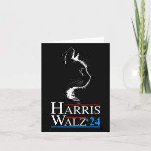 Tarjeta Gato cómico de Waltz 2024 Kamala Harris Tim WA