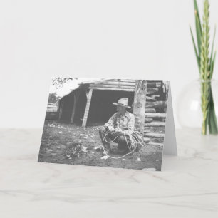 Tarjeta Gato comiendo de un café.