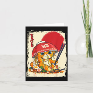 Tarjeta Gato comiendo ramen Amante de la sopa de fideos ja