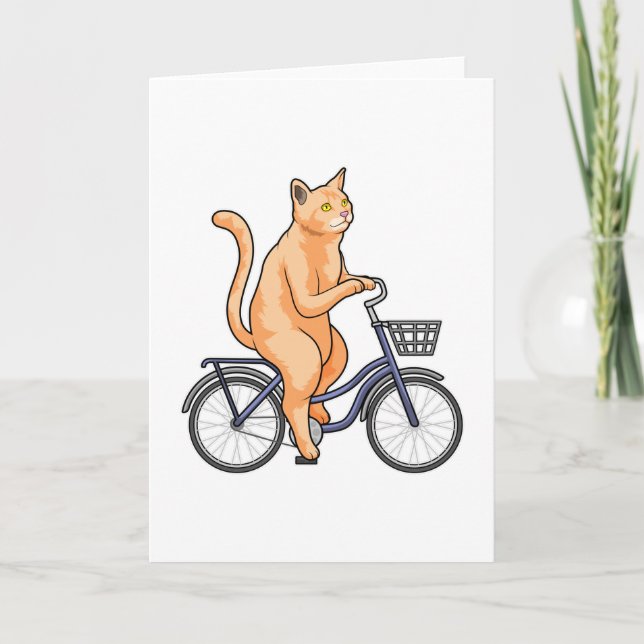 Tarjeta Gato con bicicleta (Anverso)