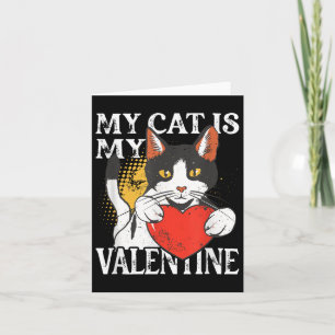 Tarjeta Gato Con Corazón Mi Gato Es Mi Valentín