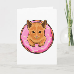 Tarjeta Gato con donut