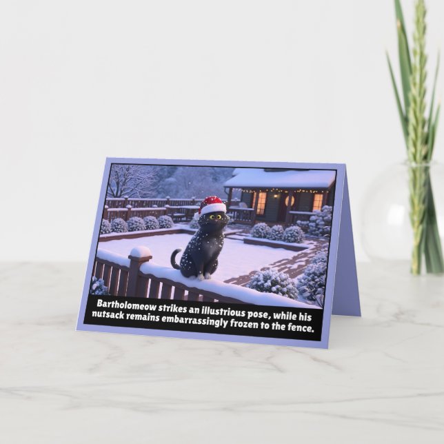 Tarjeta Gato con eslogan divertido (Anverso)
