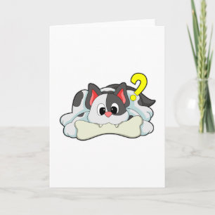 Tarjeta Gato con hueso
