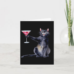Tarjeta Gato Con Martini Gl Tail