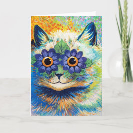 Tarjeta Gato con ojos florales | Louis Wain | Pos