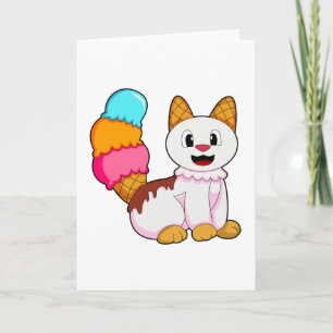 Tarjeta Gato con paleta helada