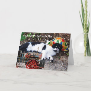 Tarjeta GATO CON SOMBRERO HARLEQUÍN Día del Padre