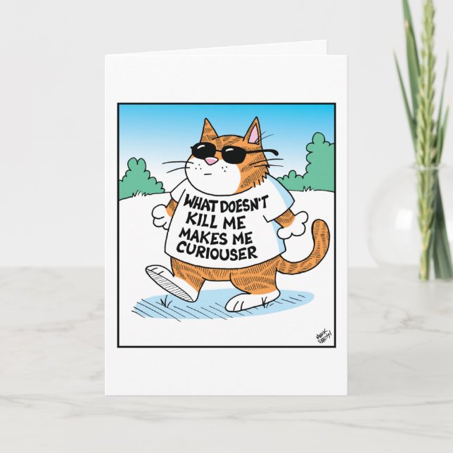 Tarjeta Gato Curioso  (Anverso)