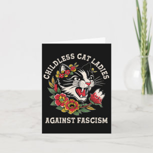Tarjeta Gato Damas contra el fascismo Feminista Gato 1