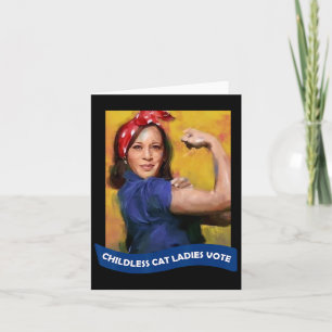 Tarjeta Gato Damas Votar Kamala 2024 Rosie The Riveter