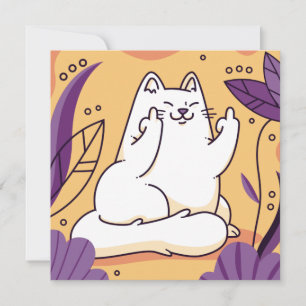 Tarjeta Gato dándole el dedo