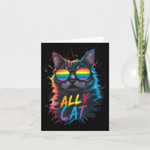 Tarjeta Gato De Aliado Lgbt Sé Amable Gay Arcoiris Funny L