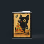 Tarjeta Gato de Anime Kawaii Japonés Pizza Un Gato de Té C<br><div class="desc">Gato de Anime Kawaii Japonés Pizza Un Gato de Té Comiendo Pizza</div>