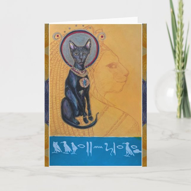 Tarjeta Gato de Bastet Egypt, diosa Maureen Girard (Anverso)
