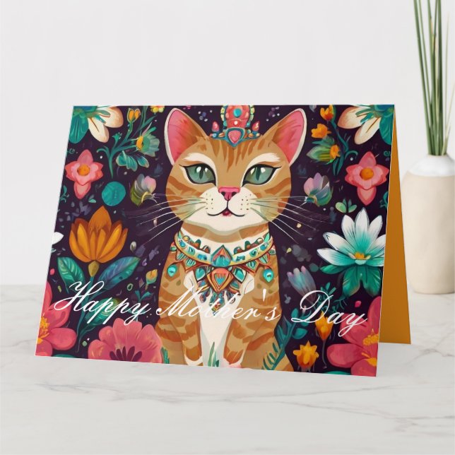 Tarjeta Gato de Bejeweld coronado (Anverso)