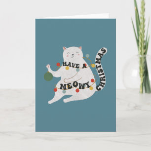 Tarjeta Gato de broma: Feliz Navidad Meowy