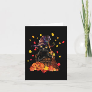 Tarjeta Gato de bruja Calabaza Cae Gato divertido Perro Ga