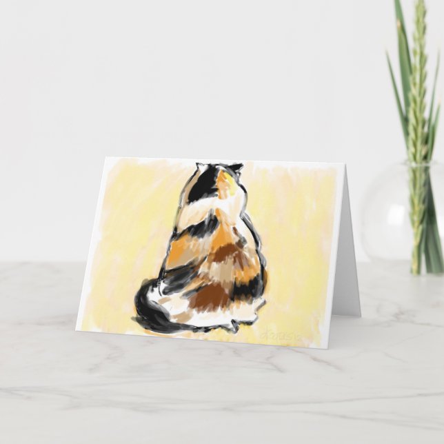 Tarjeta Gato de calicó visto de la parte posterior (Anverso)