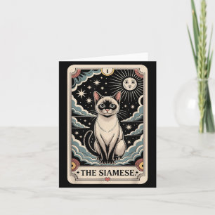Tarjeta Gato de Carta de Tarot Halloween El Siamés