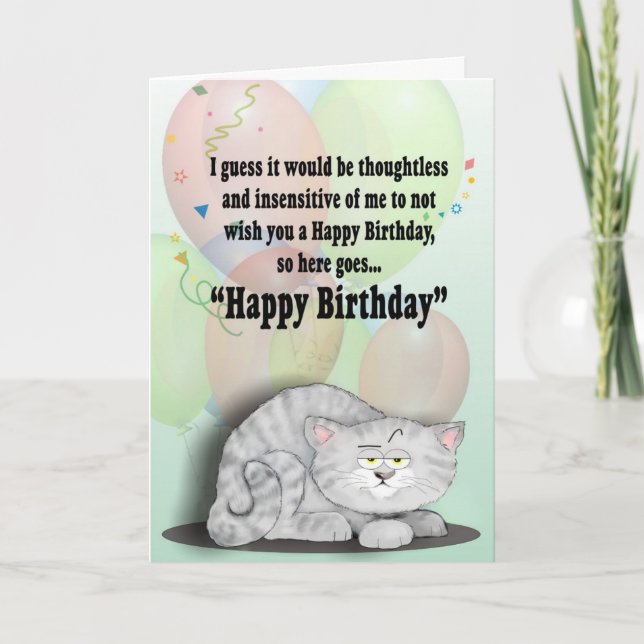 Tarjeta Gato de cumpleaños (Anverso)