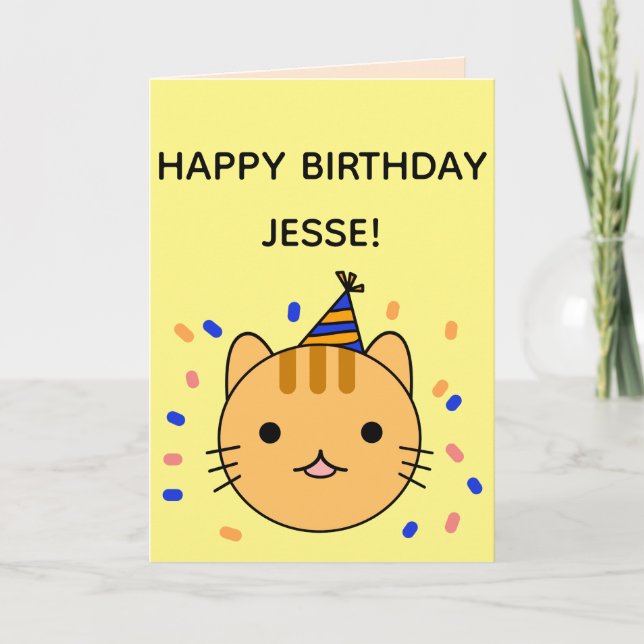 Tarjeta Gato de cumpleaños | Cumpleaños feliz de un gato N (Anverso)