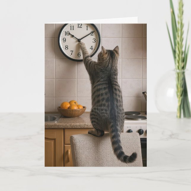 Tarjeta Gato de cumpleaños para humor de hacerse mayor (Anverso)