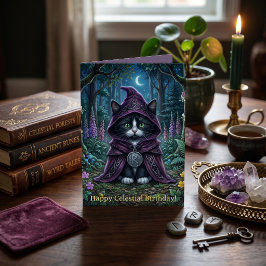 Tarjeta Gato de esmoquin Whimsigoth Cumpleaños de Dark Aca