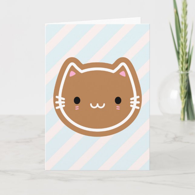 Tarjeta Gato de Gingerbread Navidades (Anverso)
