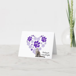 Tarjeta Gato de Gingham Pawprint por pérdida de Mascota