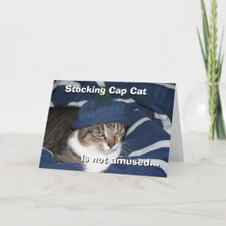 Tarjeta Gato de gorro de media no está divertido