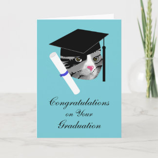 Tarjeta Gato de graduación