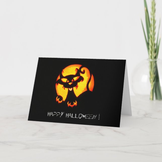 Tarjeta gato de halloween (Anverso)