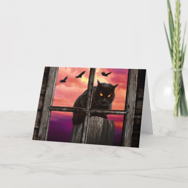 Tarjeta Gato de Halloween (Anverso)