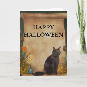 Tarjeta Gato de Halloween espumoso