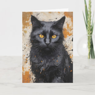 Tarjeta Gato de Halloween espumoso
