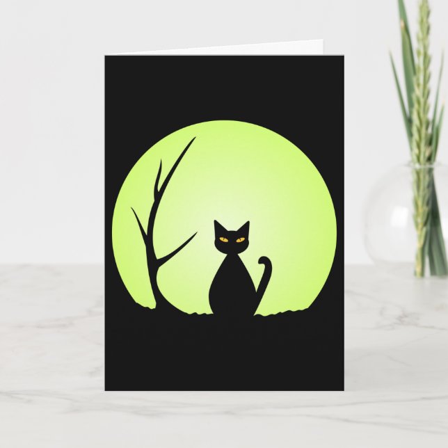 Tarjeta Gato de Halloween espumoso (Anverso)