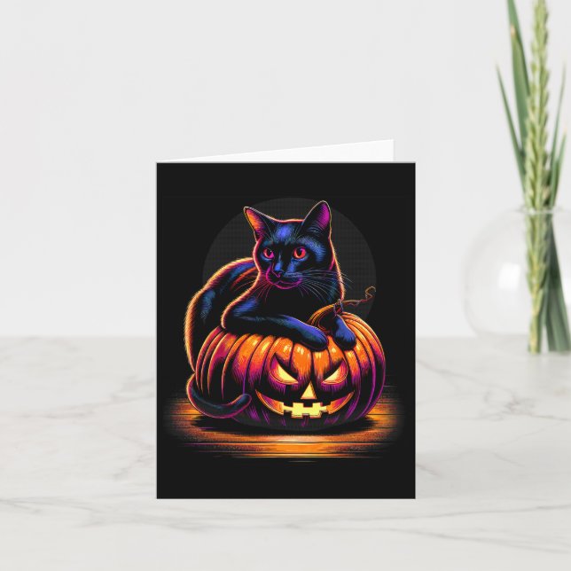 Tarjeta Gato de Halloween Fomnio Fall Trompecabezas Gato (Anverso)