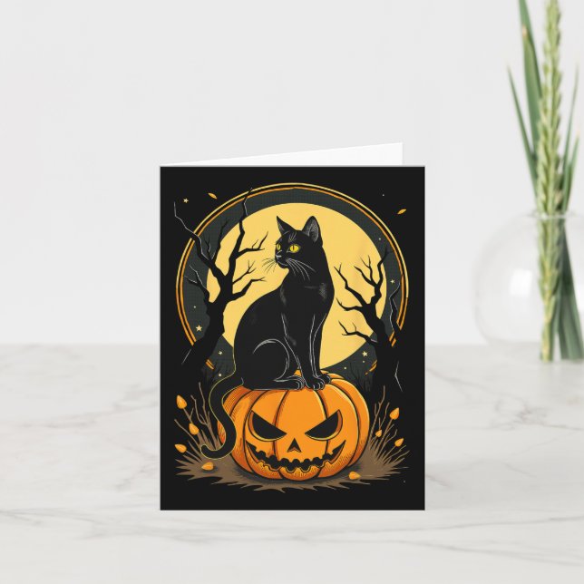 Tarjeta Gato de Halloween Fomnio Fall Trompecabezas Gato (Anverso)