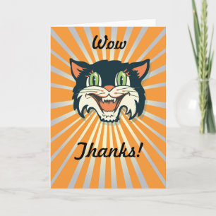 Tarjeta Gato de Halloween retro vintage