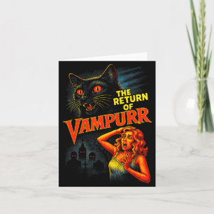 Tarjeta Gato de Halloween Vintage Estilo 90s El Regreso de