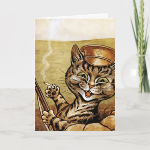Tarjeta Gato de héroe de guerra por Louis Wain Card
