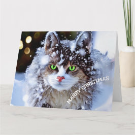 Tarjeta Gato de invierno de los navidades