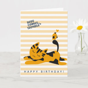 Tarjeta Gato de jengibre lindo - Cumpleaños de los niños