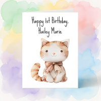 Gato de juguete relleno de cumpleaños personalizad