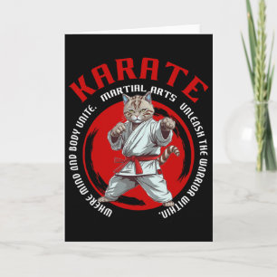 Tarjeta Gato De Karate Guerrero De Arte Marcial Karate Gat